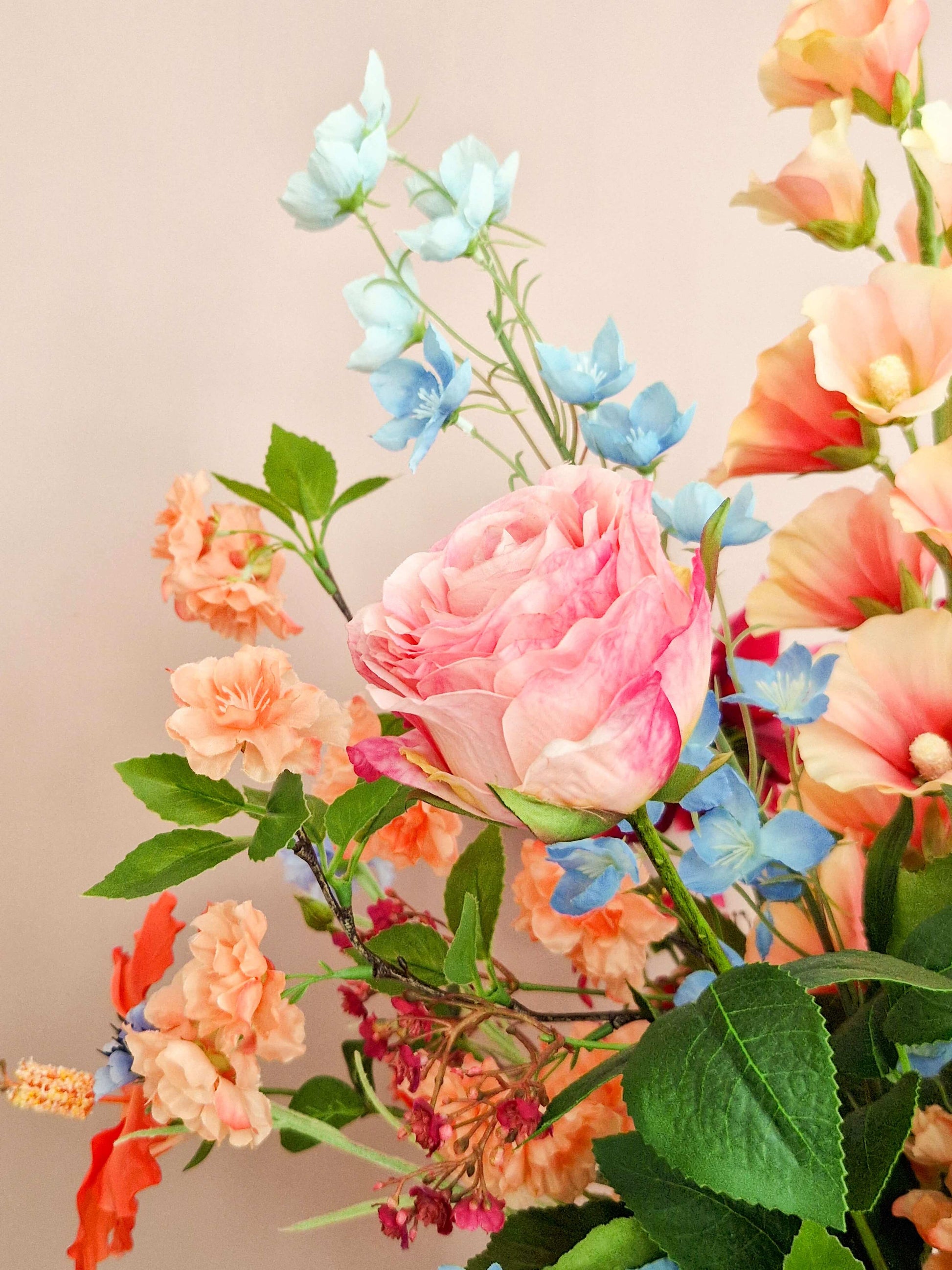 close-up van een roze zijden roos