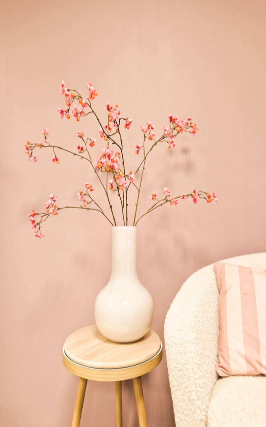 zijden kunst bessen tak kardinaalsmutsjes in vaas 